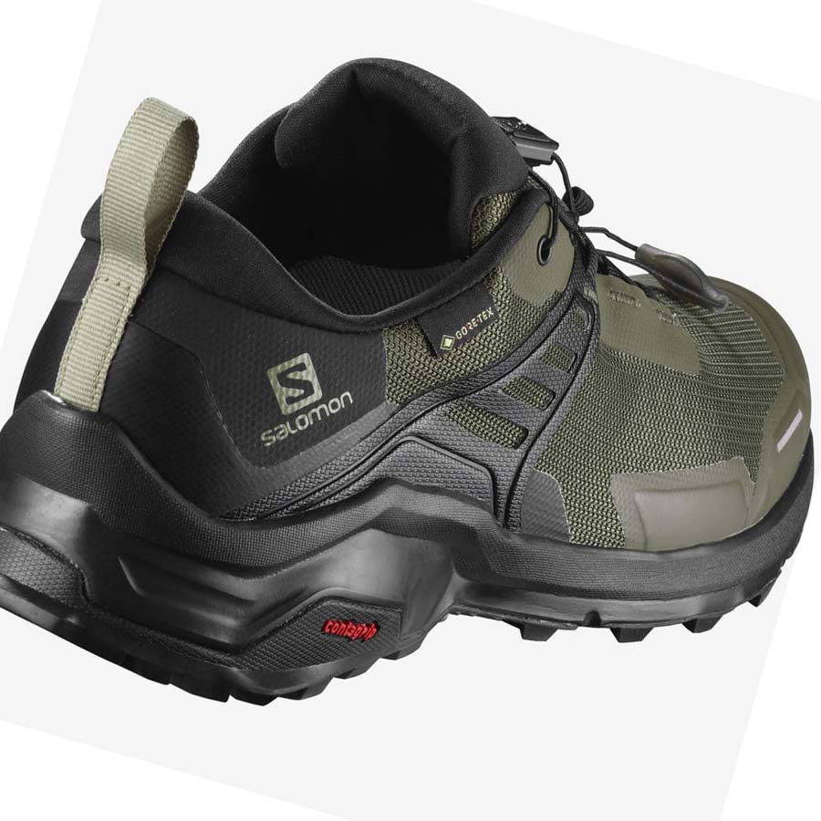 Tenis Senderismo Salomon X RAISE GORE-TEX Hombre Negros Verde Oliva | MX 3602SGL